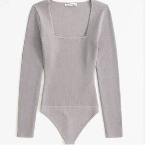 Abercrombie & Fitch Long-Sleeve Ottoman Squareneck Bodysuit